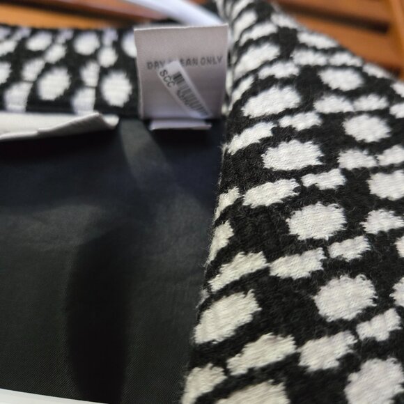 Chico's Woven Textured Black White Button Front Blazer Jacket Women's 0 - Small - Picture 7 of 7